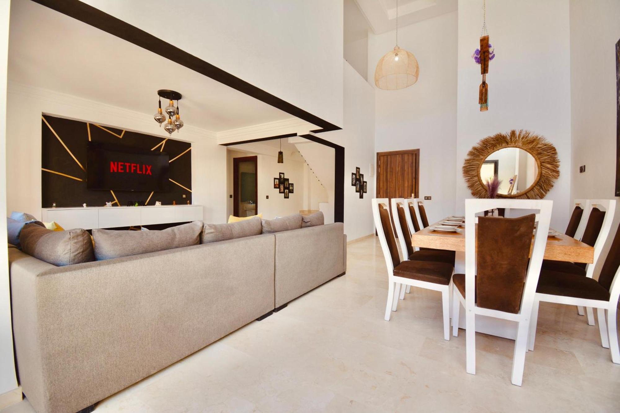 New Duplex- M Avenue , Swimming Pool , Fibre Optique Wifi , Parking , Gueliz Centre Appartement *